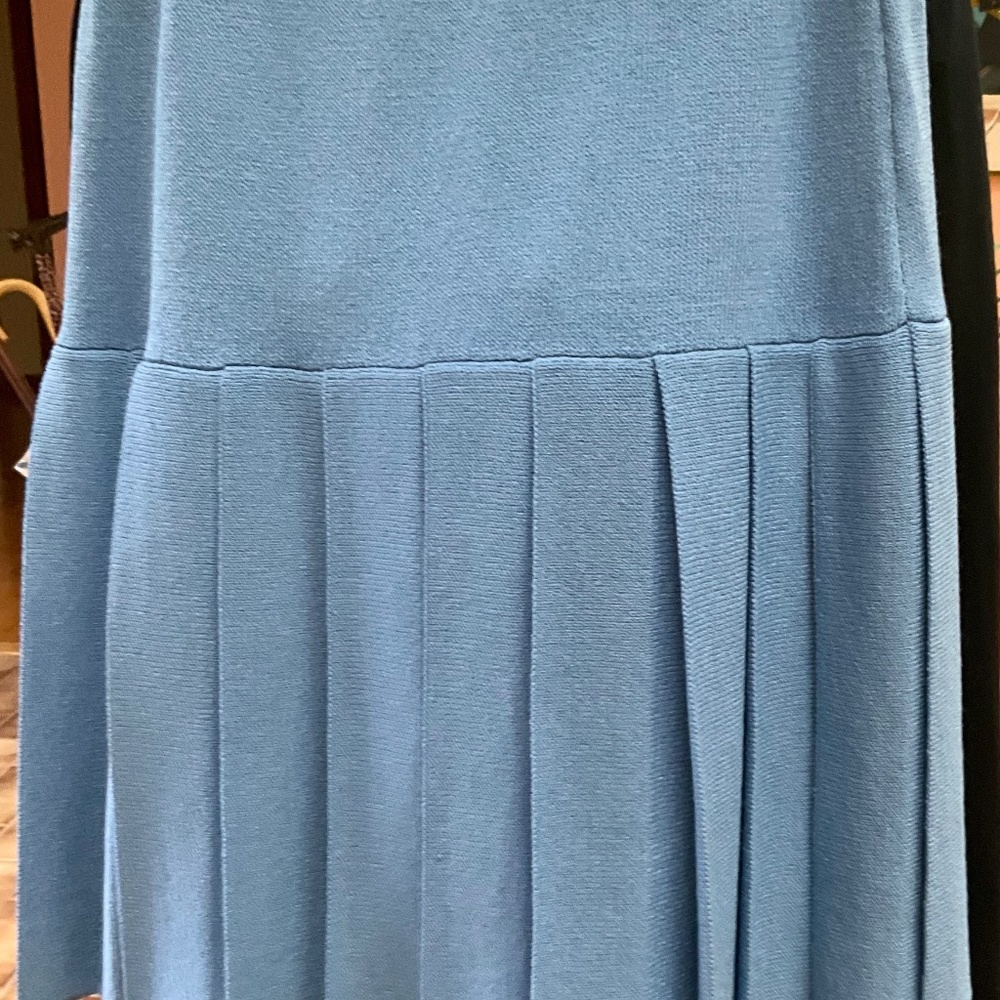 St.John Collection blue pleated skirt